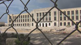 Old Beaumont Central High School in process of being demolished [upl. by Nue]