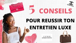 COMMENT RÉUSSIR SON ENTRETIEN DEMBAUCHE DANS LE LUXE 5 conseils qui marchent [upl. by Gherlein569]