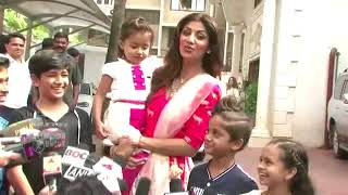 Shilpa Shettys Interview Before Ganpati Visarjan With Super Dancer Kids Ditya Deepali Mahi Laksh [upl. by Atnauqahs]