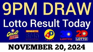 Lotto Result Today 9pm Draw November 20 2024 Swertres Ez2 PCSO Live Result [upl. by Aver125]