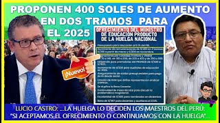 😱Lo ultimo🔴 Proponen 400 soles de aumento en dos tramos para el 2025 ¿Qué opinas ¿debe ser 500 [upl. by Falito]