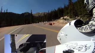 Pikes Peak FULL RACE RUN and Side Car Motorcycle CRASH  Johnny Kilmore and Gina Marie [upl. by Hendrickson]