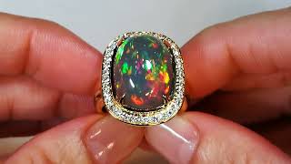 Indonesian Black Opal Ring at 1386 carats by Kat Florence KF08041 [upl. by Tema682]