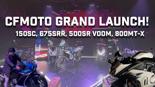 CFMOTO GRAND PHILIPPINE LAUNCH 675SRR 150SC 500SR VOOM 800MTX [upl. by Yruok834]