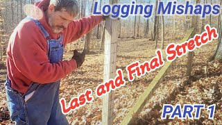 GOAT FENCE Repair LOGGING MISHAPS BackHomeWithUs loggers logging fencerepair treeservices [upl. by Ikin]