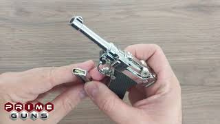 Miniatura Pistola Luger P08 Cromada Metal [upl. by Menis849]