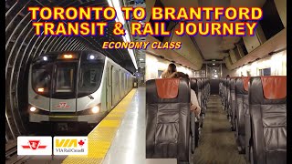 Toronto to Brantford Transit amp Rail Journey  Economy Class [upl. by Serafina]