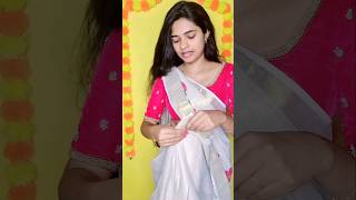 GRWM 🤩Get ready for OnamMakeupsaree looksaree drapingkeralasaree saree keralasarees [upl. by Bolme]