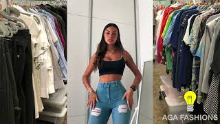 How to wear Jean Mini skirts 👠👗 Try on haul More ideas and tips [upl. by Adnohsed918]