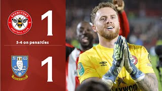 Flekken hero Bees through to Quarters glove 🧤🏆  Brentford 11 Sheff Wed  Carabao Cup Highlights [upl. by Einned]