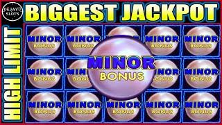 UNBELIEVABLE BIGGEST MINOR JACKPOT I HIT ON HIGH LIMIT MAGIC PEARL SLOT MACHINE [upl. by Ssitnerp343]