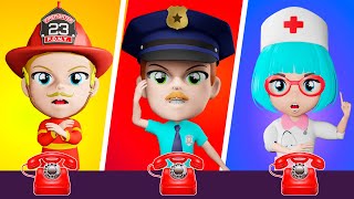 911 Rescue Service Song  Policeman Doctor and Fireman   More Nursery Rhymes by Lights Kids 3D [upl. by Bartolomeo299]