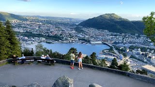 Walk around Downtown of Bergen  Bryggen Fløibanen Funicular amp Fløyen  Trip to Bergen Norway 2022 [upl. by Esiralc]