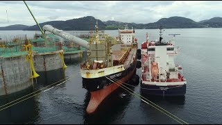 Installation of Ballast Material into Offshore Wind Turbine Structures MV Tertnes Norway long [upl. by Oicnevuj]