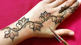 Easy stylish back hand mehndi design  simple arabic mehndi design  Mehndi design  mehndi Mehandi [upl. by Rolf]