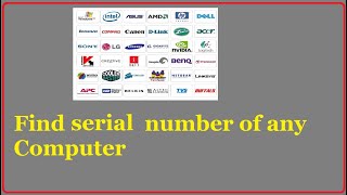 How to know Serial Number of computerHow to find laptop serial number Serial number [upl. by Anawyt8]