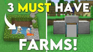 3 EASY Starter Farms For Beginners In Minecraft Bedrock 121 Iron Farm XP Farm Food Farm [upl. by Nodarb]