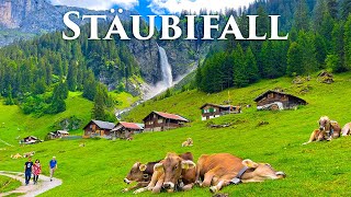 Stäubifall Switzerland 4K  The Most Amazing Waterfall on The Earth  Relaxing Nature Sounds [upl. by Amory722]