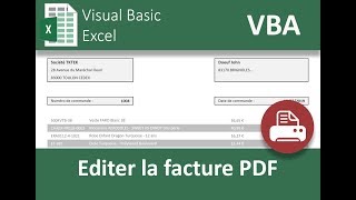 Valider et éditer la facture PDF en VBA Excel [upl. by Aneeled]