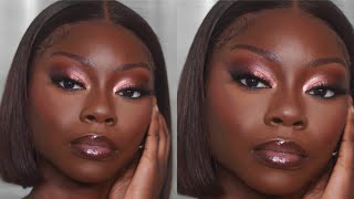 Viral “Latte” Makeup Look On Dark Skin  Trying New Makeup Products [upl. by Kylander]