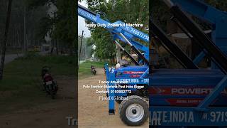 Pole Erection Tractor Attachment  Post Hole Digger Auger Machine Tractor  Piling Machine tractor [upl. by Norred]