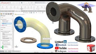 SolidWorks Tutorial N°8 Comment réaliser une pièce avec esquisse 3D et Bossage Base Balayé [upl. by Heymann]