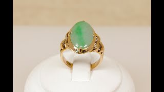 Vintage 14ct Gold amp Jade Solitaire Ring 3764 [upl. by Draude291]