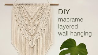 DIY  macrame layered wall hanging  마크라메 레이어드 월 행잉 [upl. by Rucker440]