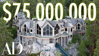 Inside a 75M Lake Tahoe Mansion with a Hillside Tram  On the Market  Architectural Digest [upl. by Notsla728]