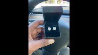 Moissanite VVS D Ideal Cut Stud Earrings Review by Stephen D [upl. by Giarla]