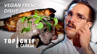 Classic French Cuisine BUT It Has To Be VEGAN Cooking Challenge  Top Chef Canada [upl. by Nnylatsyrc696]