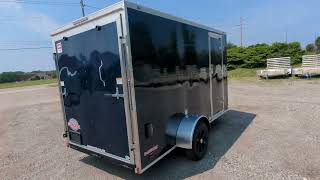 Cargo Mate 6x12 Enclosed Cargo Trailer Indigo Blue  AAA Trailer  Howell MI [upl. by Weldon]