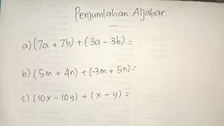 CARA MENGERJAKAN PENJUMLAHAN ALJABAR PART 2  MATEMATIKA SMP [upl. by Georgi500]