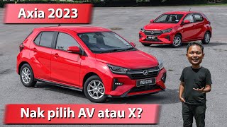 Perodua Axia 2023  Perbandingan antara varian AV dan X [upl. by Louisette]