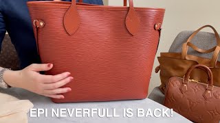 Louis Vuitton Epi Neverfull is Back MM Kenyan Fauve aka Fawn Full Review Mod Shots What Fits [upl. by Ecarret798]