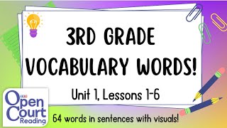 Open Court Reading 3rd Grade Vocabulary Words UNIT 1 Definitions  Sentences  ESL CLASS FOR YOU [upl. by Oinigih]