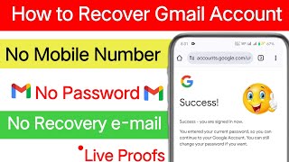 Gmail Account Recovery  Gmail Account Recovery Without Phone Number And Email  How to Recover [upl. by Odlareg501]