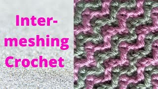 How to do Intermeshing Crochet  How to crochet for complete beginners lesson 15 [upl. by Enelrak]