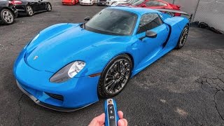 Porsche 918 Spyder Start Up amp Review  VooDoo Blue 918 Spyder [upl. by Martens]