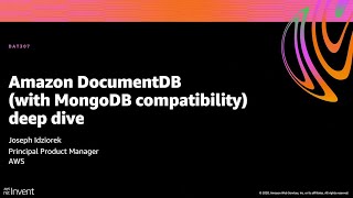 AWS reInvent 2020 Amazon DocumentDB with MongoDB compatibility deep dive [upl. by Nnaeus]