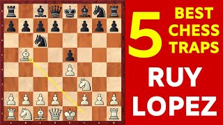 5 Best Chess Opening Traps in the Ruy Lopez [upl. by Consolata]