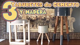 TABURETES de CEMENTO y MADERA [upl. by Einnek]