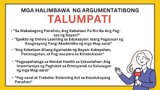 Mga Halimbawa ng Talumpati Argumentatibo [upl. by Cirred666]