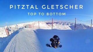 Pitztal Gletscher Top to Bottom Snowboard Wildspitze Lift 3440m 单板滑雪，奥地利最高冰川滑雪场 [upl. by Zwick323]