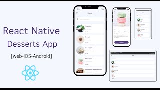 React Native  Speed code  Dessert App UI Using React Native Example  Learn once write anywhere [upl. by Lemahs]