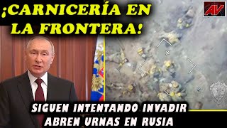 ¡Carnicería en la frontera Ucrania sigue intentando invadir caen por cientos Abren urnas en Rusia [upl. by Nrehtac]