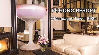 Pocono Palace Champagne Tower Room Tour 2024 [upl. by Ahsekan]