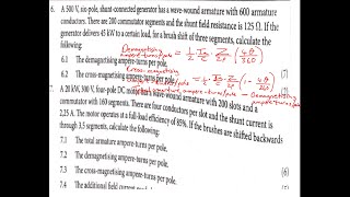 ELECTROTECHNICS N5 DC MACHINES Crossmagnetising and Demagnetising ampere turns per pole [upl. by Fritzsche190]