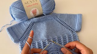 ÇOK ŞIK VE ÇOK KOLAY HAYRAN KALACAĞINIZ MUHTEŞEM ÖRGÜ MODEL ANLATIMI💙babyknitting bebekorguleri [upl. by Karlan]