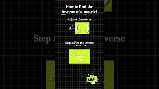 Quick Guide to Find the Inverse Matrix‼️igcsemaths gcsemath satmath matrices matrix fyp maths [upl. by Slerahc]